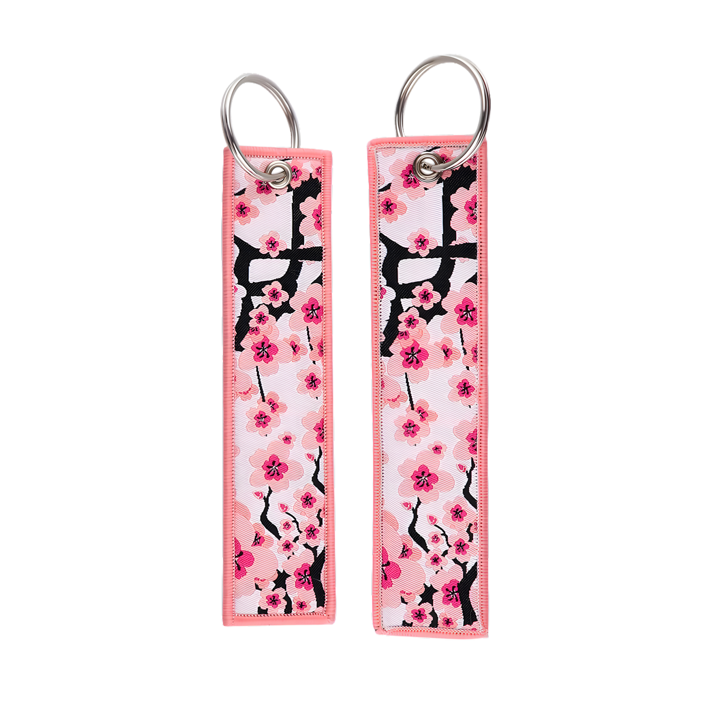 Cherry Blossom Embroidered Keychain